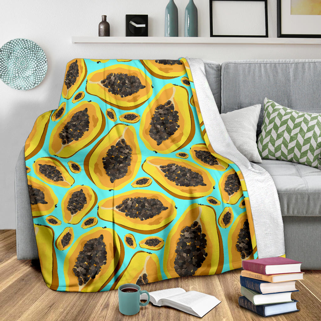 Papaya Pattern Print Design PP03 Fleece Blanket