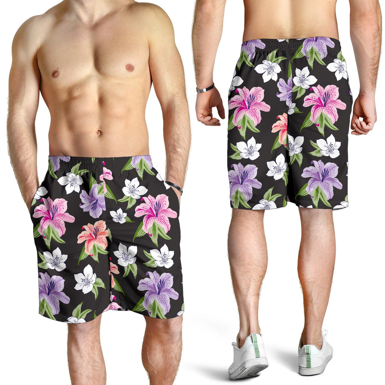 Lily Pattern Print Design LY02 Mens Shorts