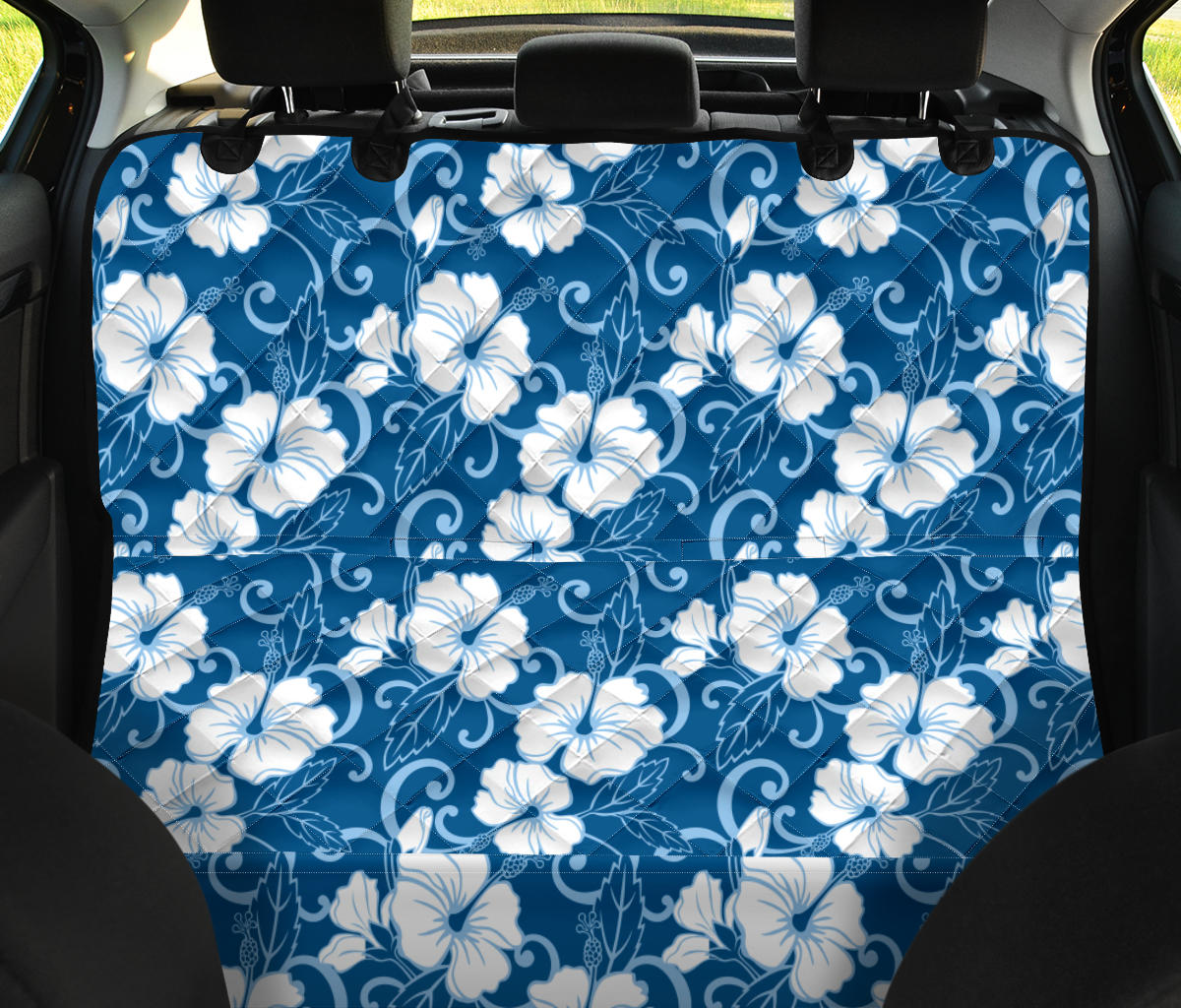Hibiscus Pattern Print Design HB03 Rear Dog  Seat Cover
