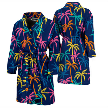 Palm Tree Pattern Print Design PT013 Men Bathrobe