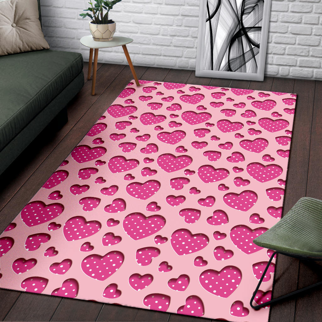 Heart Pink Pattern Print Design HE06 Area Rugs