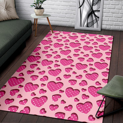 Heart Pink Pattern Print Design HE06 Area Rugs