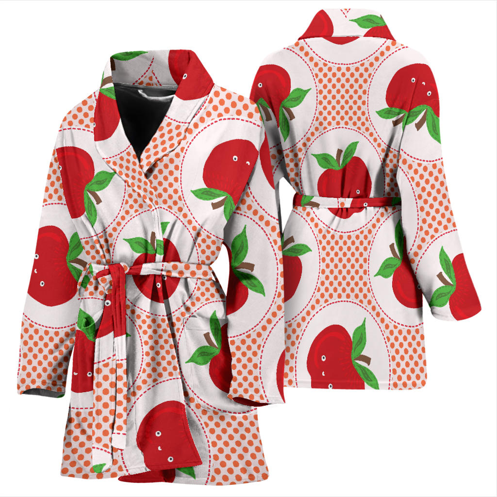Apple Pattern Print Design AP08 Women Bathrobe