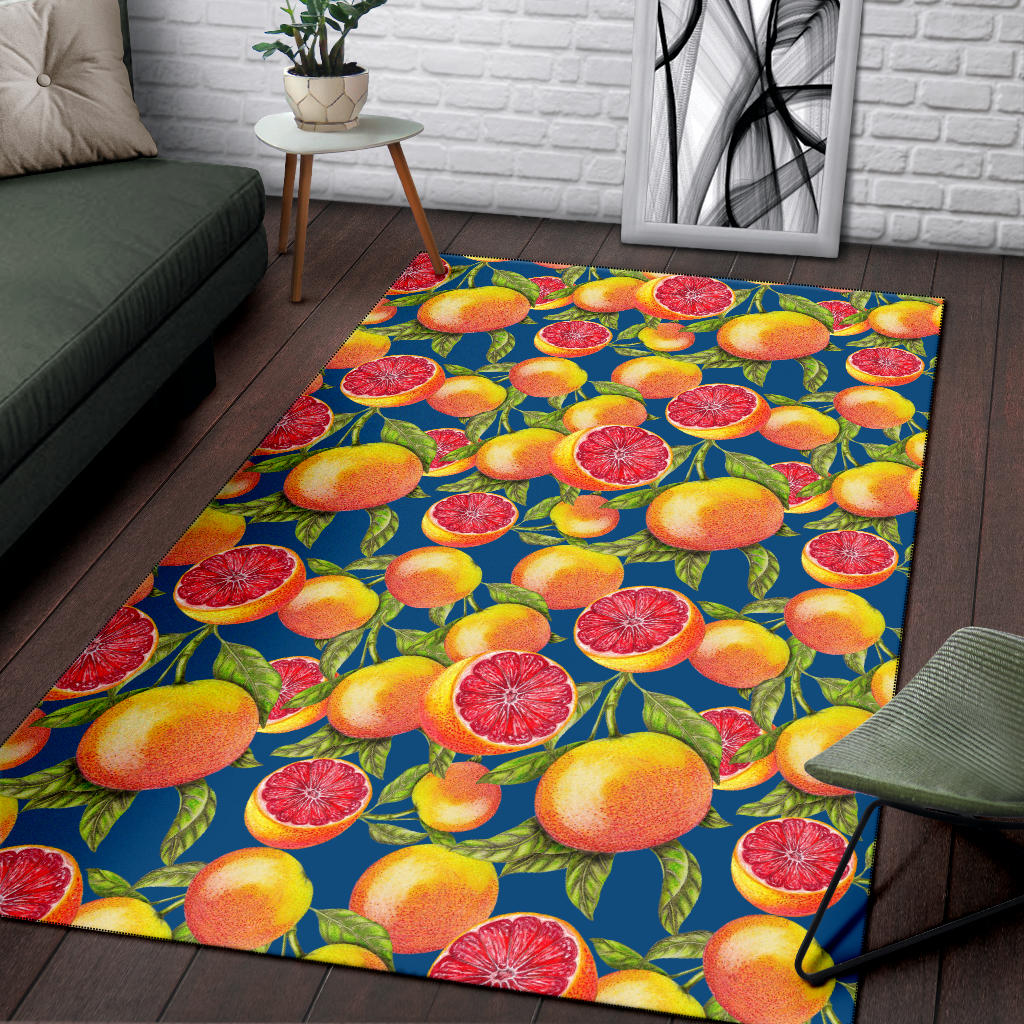 Grapefruit Pattern Print Design GF04 Area Rugs