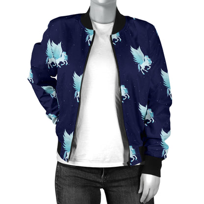 Pegasus Pattern Print Design 03 Women's Bomber Jacket