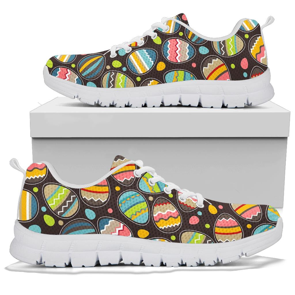 Easter Eggs Pattern Print Design RB03 Sneakers White Bottom Shoes