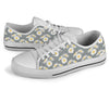 Daisy Pattern Print Design DS09 White Bottom Low Top Shoes