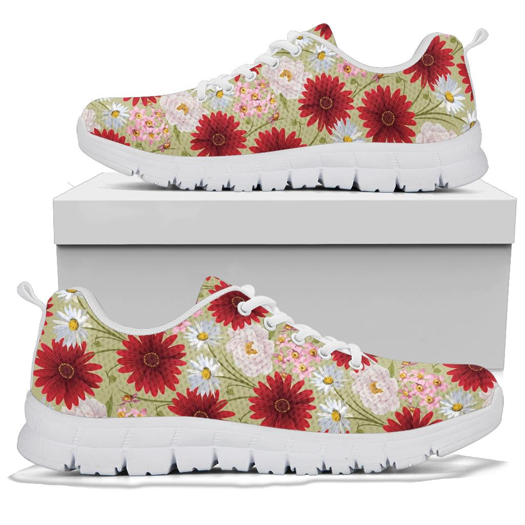 Gerberas Pattern Print Design GB07 Sneakers White Bottom Shoes