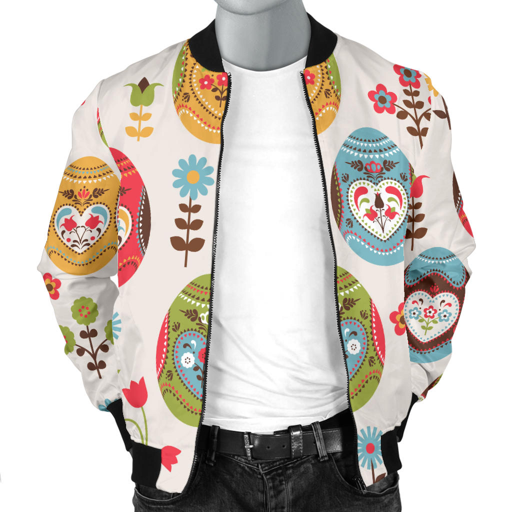 Easter Eggs Pattern Print Design RB011 Men Bomber Jacket