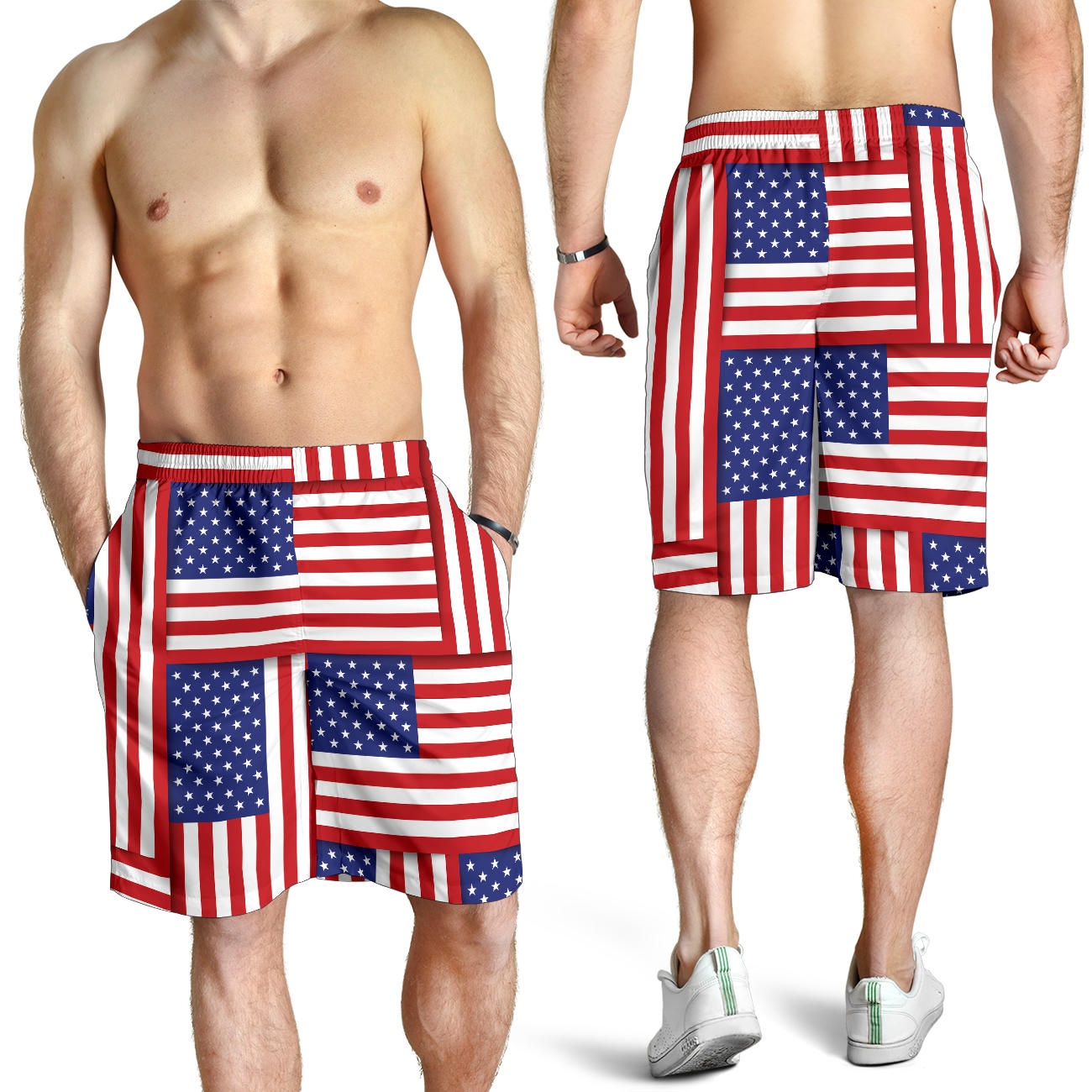 Patriotic US Flag Pattern Print Design A01 Mens Shorts