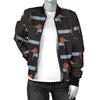 Dachshund Pattern Print Design 04 Women's Bomber Jacket