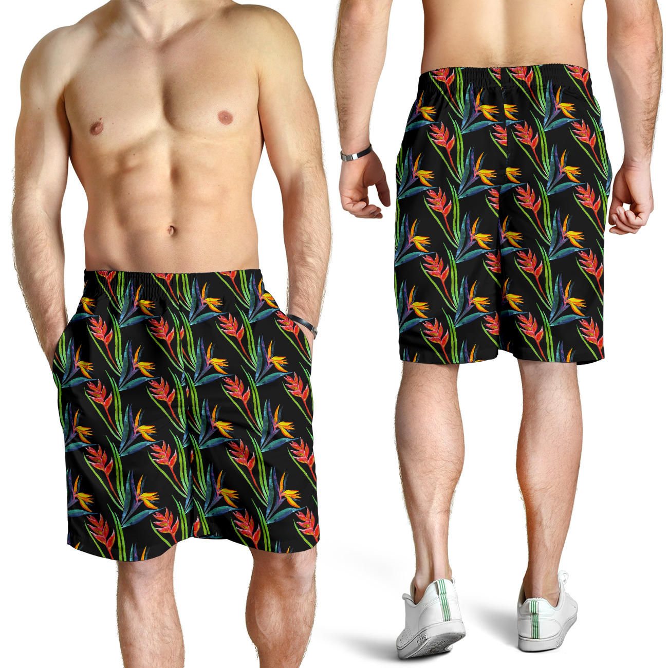 Heliconia Pattern Print Design HL04 Mens Shorts