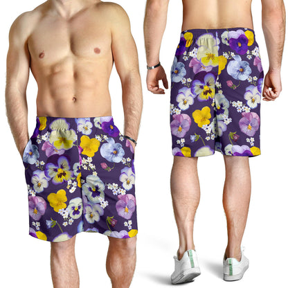 Pansy Pattern Print Design PS02 Mens Shorts