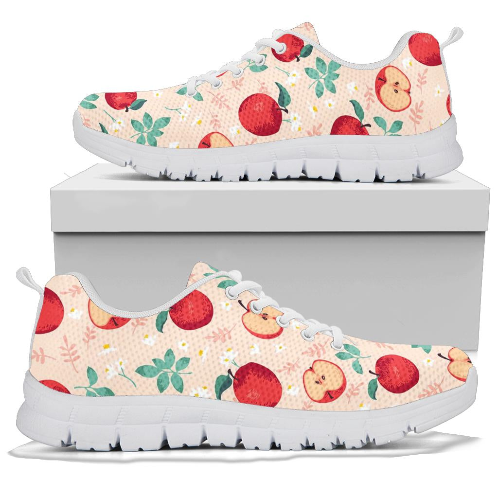 Apple Pattern Print Design AP06 Sneakers White Bottom Shoes