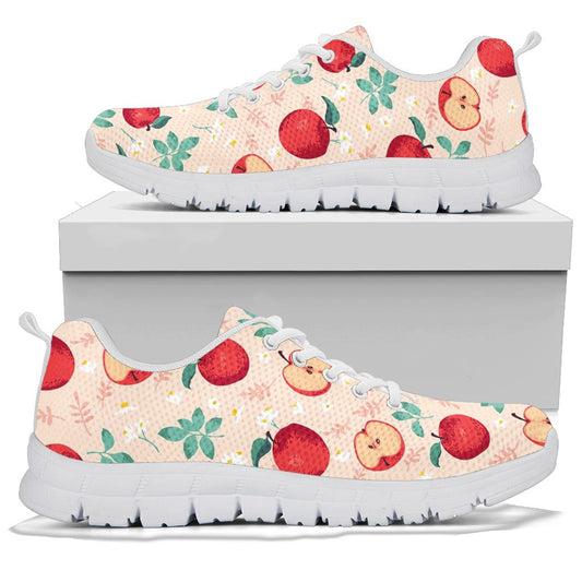 Apple Pattern Print Design AP06 Sneakers White Bottom Shoes
