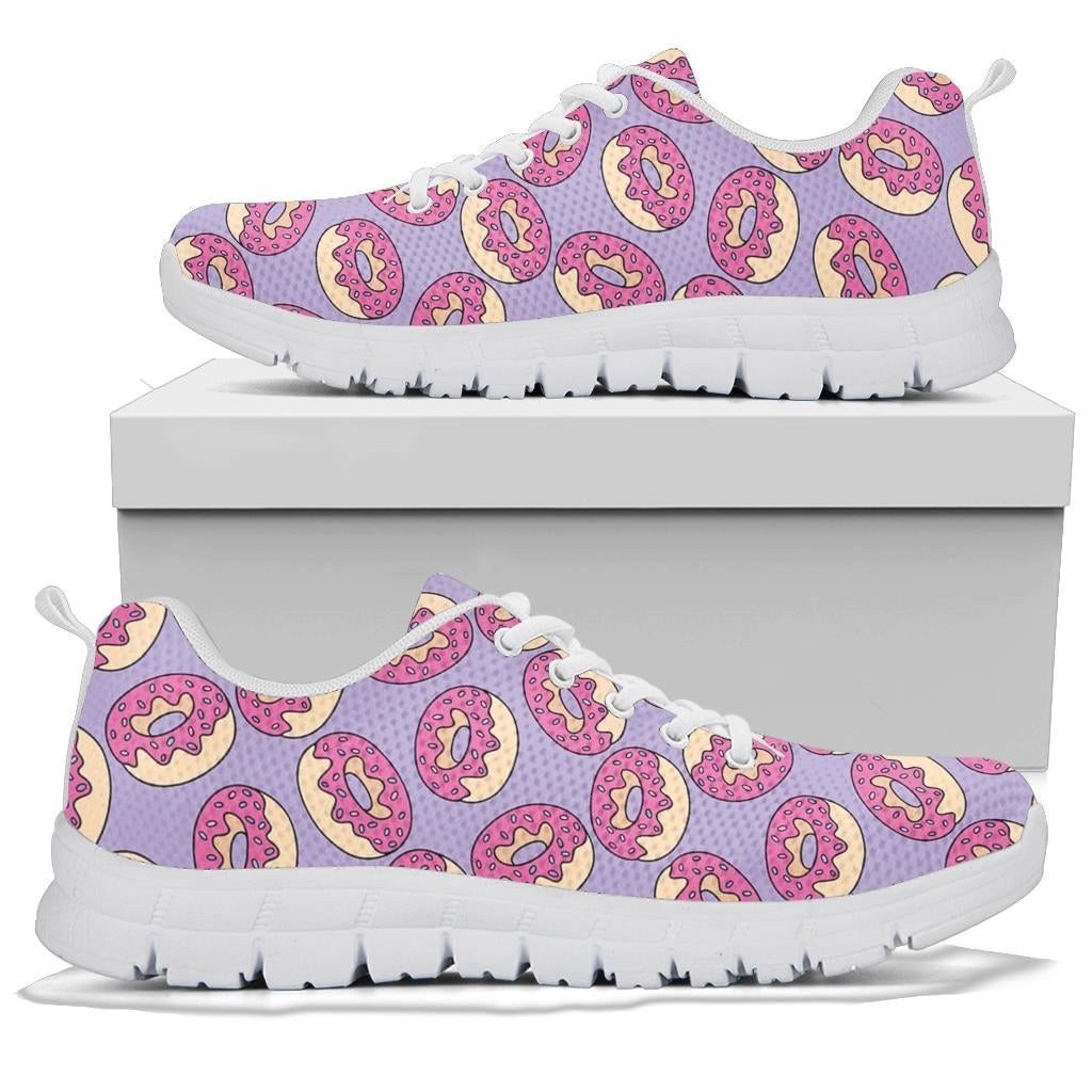 Donut Pattern Print Design DN015 Sneakers White Bottom Shoes