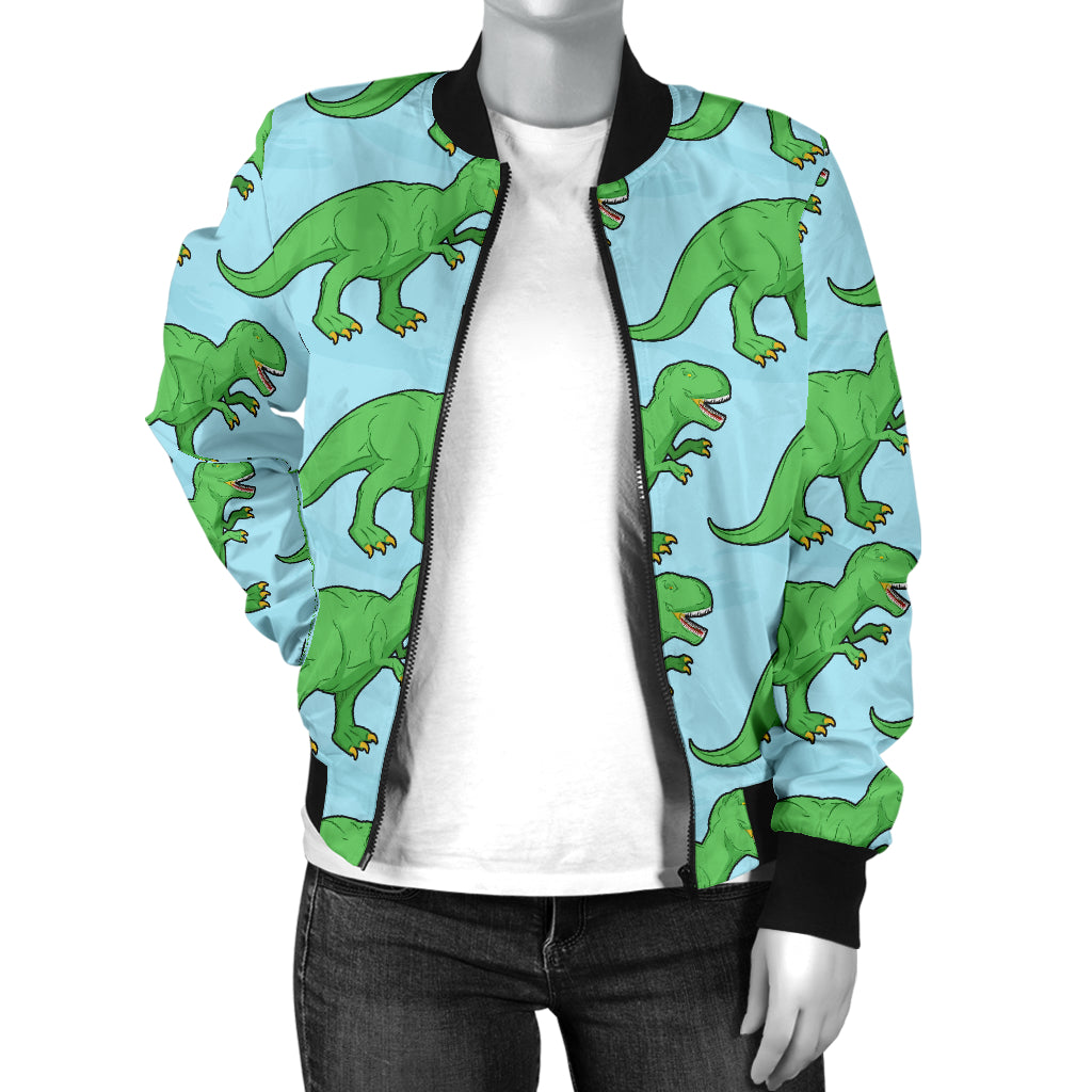 T Rex Pattern Print Design A01 Women's Bomber Jacket