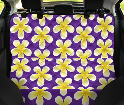 Yellow Plumeria Pattern Print Design PM05 Rear Dog  Seat Cover