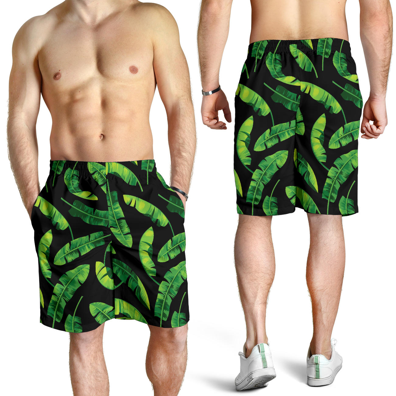 Banana Leaf Pattern Print Design BL02 Mens Shorts
