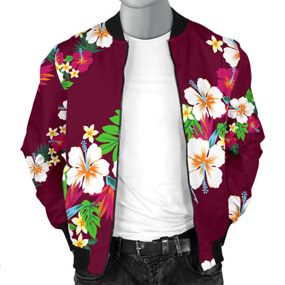 Hawaiian Themed Pattern Print Design H06 Men Bomber Jacket