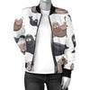 Sea Lion Pattern Print Design 02 Women's Bomber Jacket