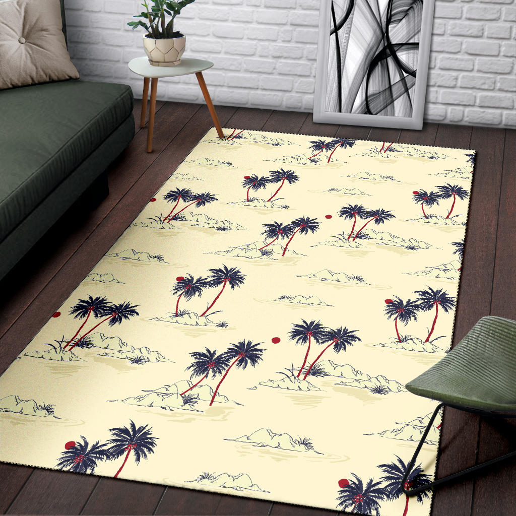 Palm Tree Pattern Print Design PT08 Area Rugs