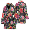 Dahlia Pattern Print Design DH02 Women Bathrobe