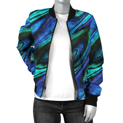 Abalone Pattern Print Design 03 Women's Bomber Jacket