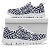 Blue White Tribal Aztec Sneakers White Bottom Shoes