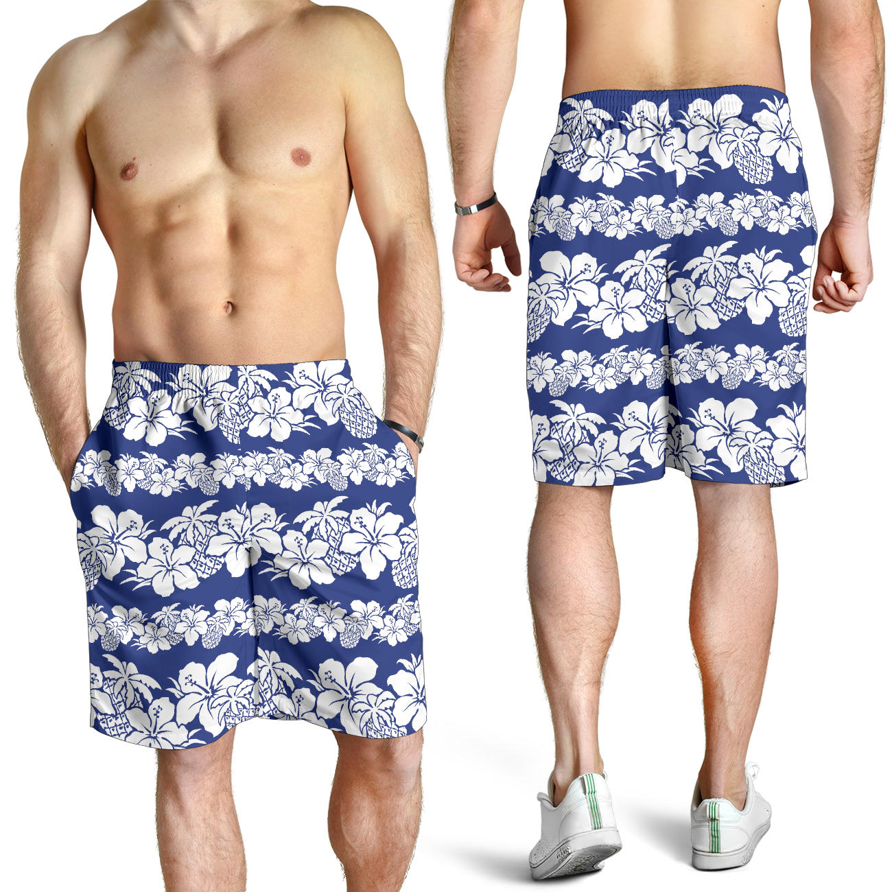 Hawaiian Themed Pattern Print Design H07 Mens Shorts