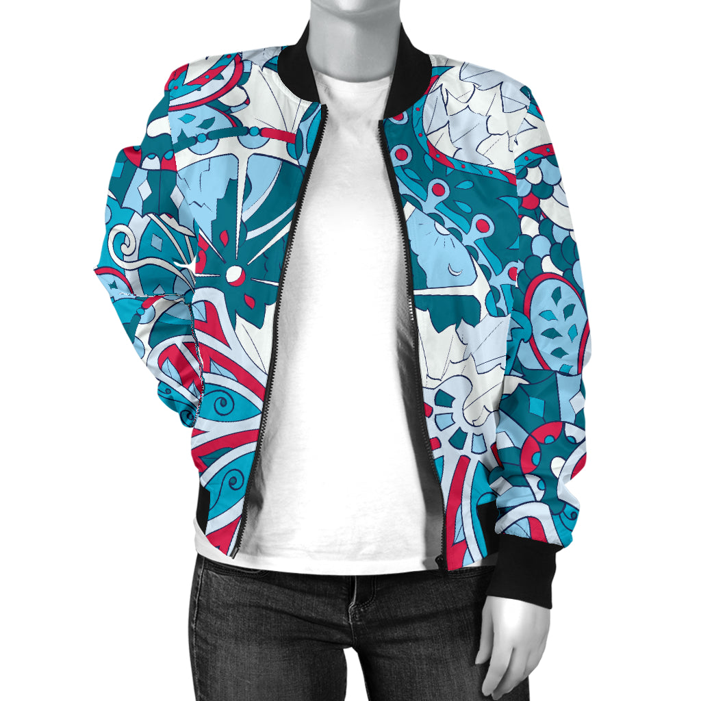 Funky Retro Pattern Print Design A05 Women's Bomber Jacket