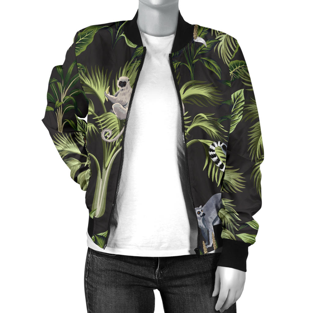 Rainforest Pattern Print Design RF05 Women Bomber Jacket