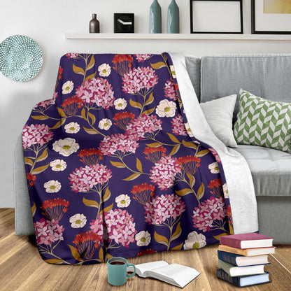 Hydrangea Pattern Print Design HD010 Fleece Blanket