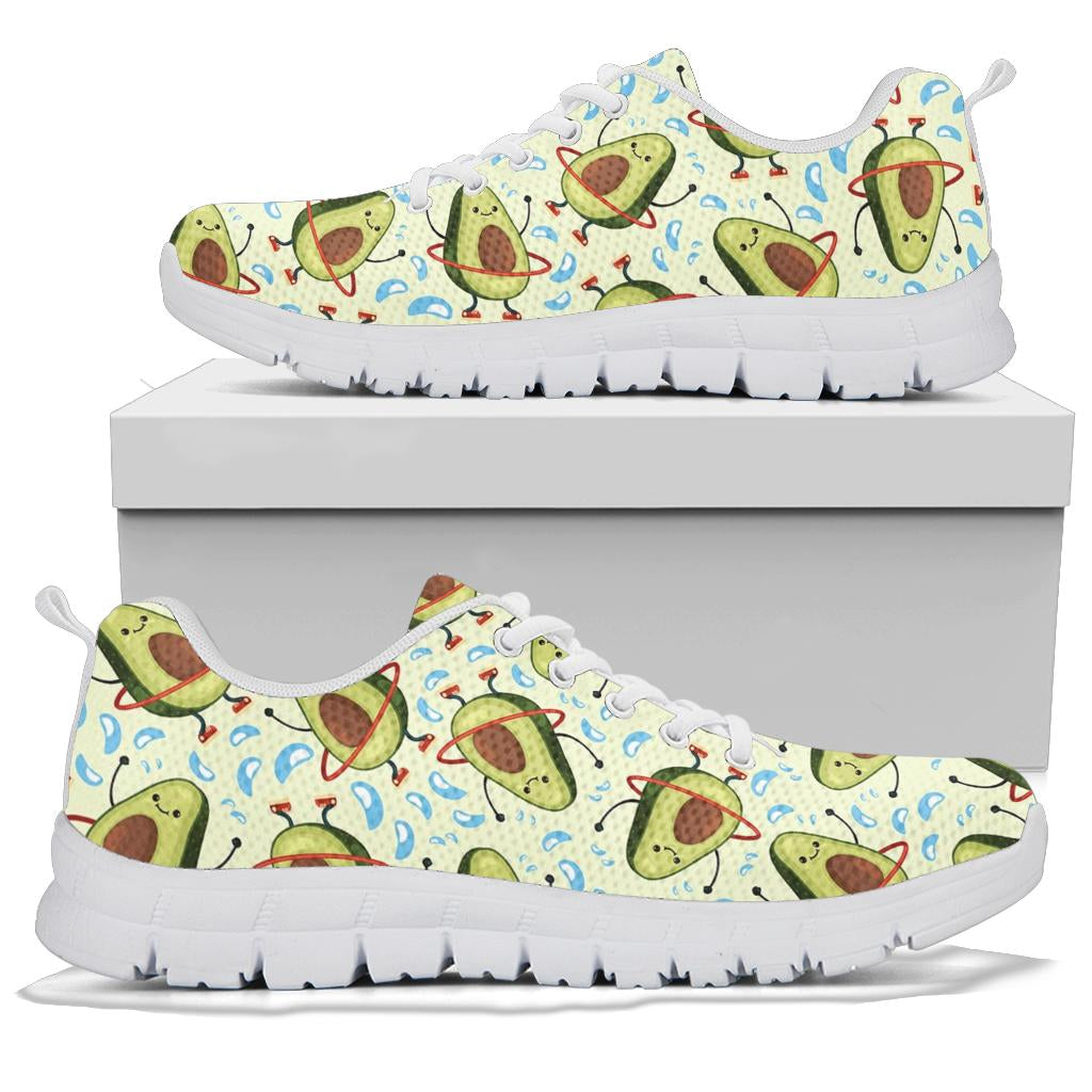 Avocado Pattern Print Design AC02 Sneakers White Bottom Shoes
