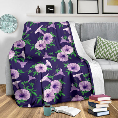 Morning Glory Pattern Print Design MG01 Fleece Blanket