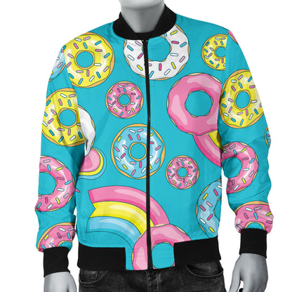 Donut Pattern Print Design DN013 Men Bomber Jacket