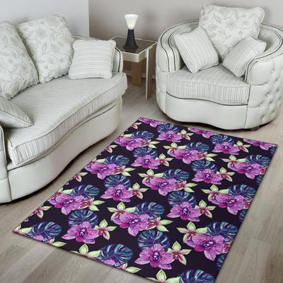 Orchid Pattern Print Design OR010 Area Rugs