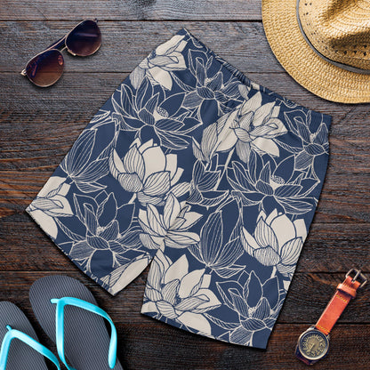 Water Lily Pattern Print Design WL04 Mens Shorts