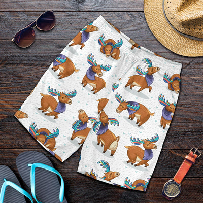 Moose Cute Pattern Print Design 01 Mens Shorts