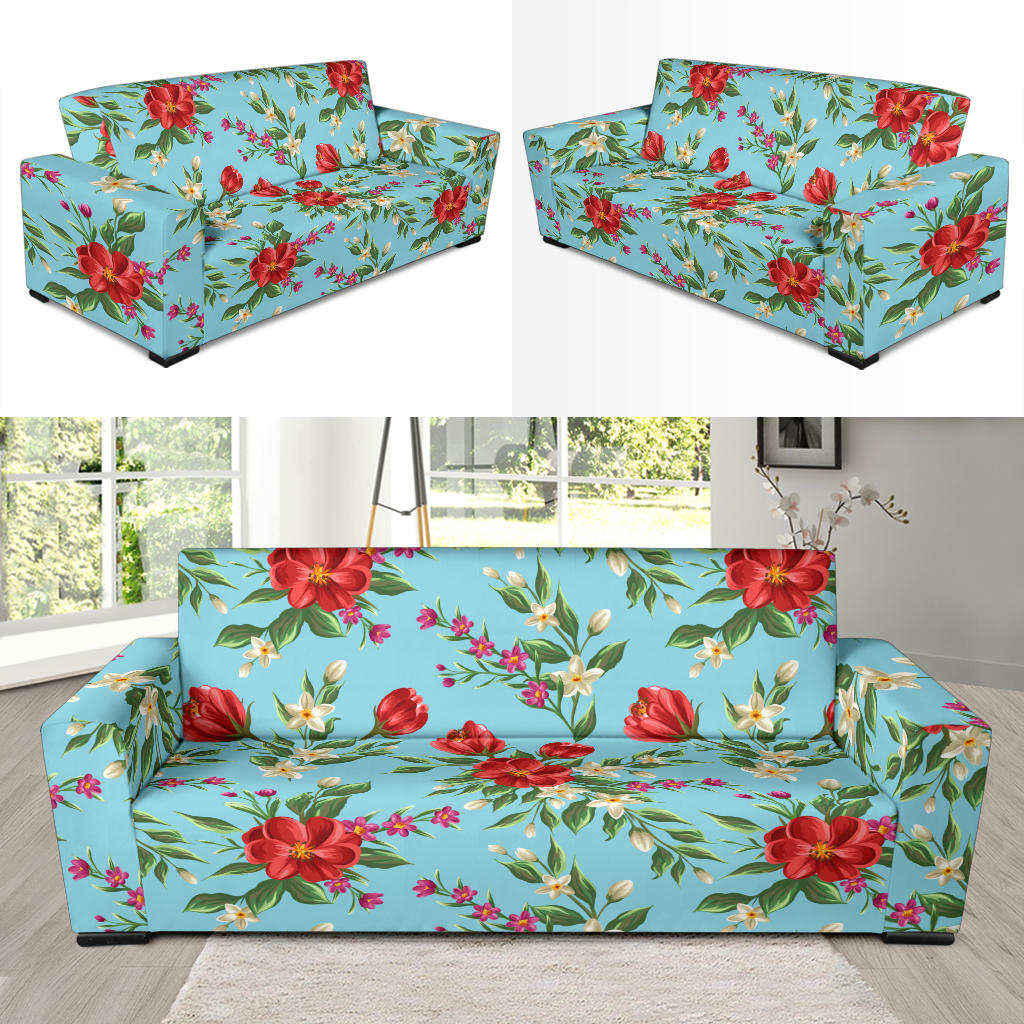Summer Floral Pattern Print Design SF011 Sofa Slipcover