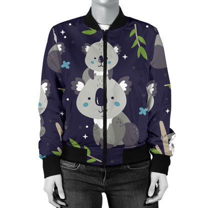 Koala Pattern Print Design 04 Women's Bomber Jacket