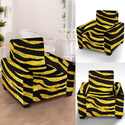 zebra Gold Armchair Slipcover