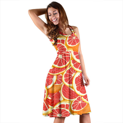 Grapefruit Pattern Print Design GF02 Midi Dress