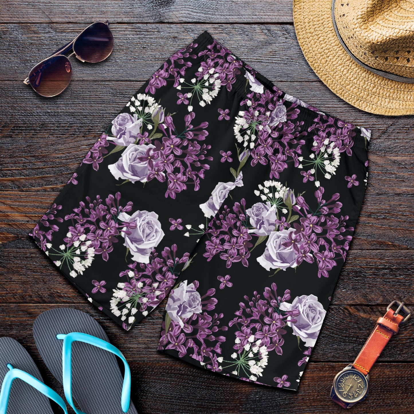 Lilac Pattern Print Design LI04 Mens Shorts
