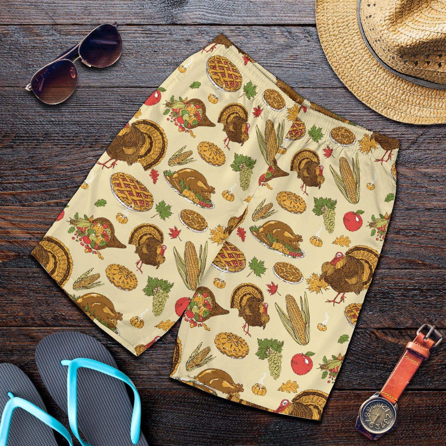 Turkey Pattern Print Design 02 Mens Shorts