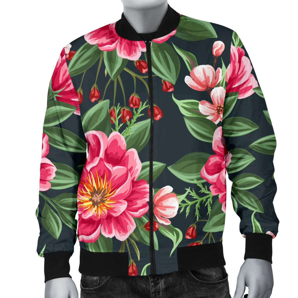 Summer Floral Pattern Print Design SF06 Men Bomber Jacket