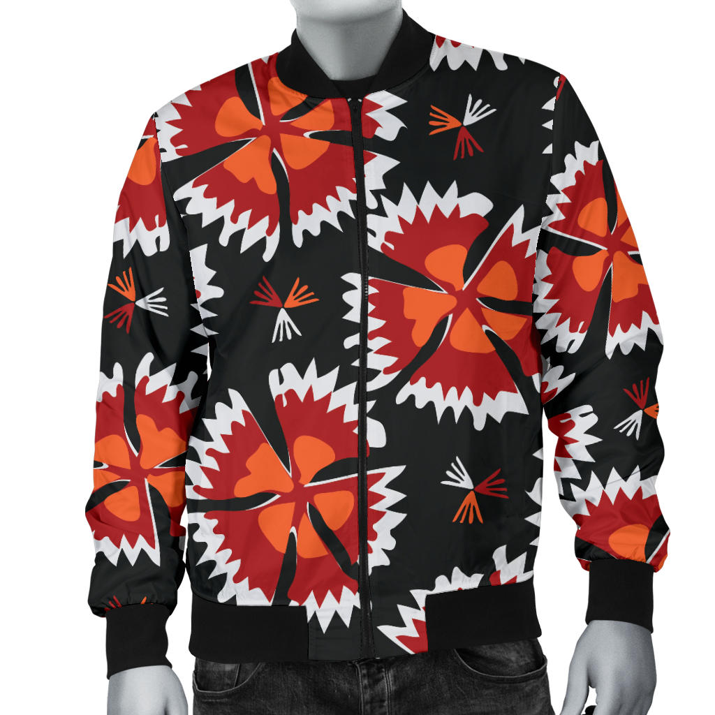 Carnations Pattern Print Design CN03 Men Bomber Jacket