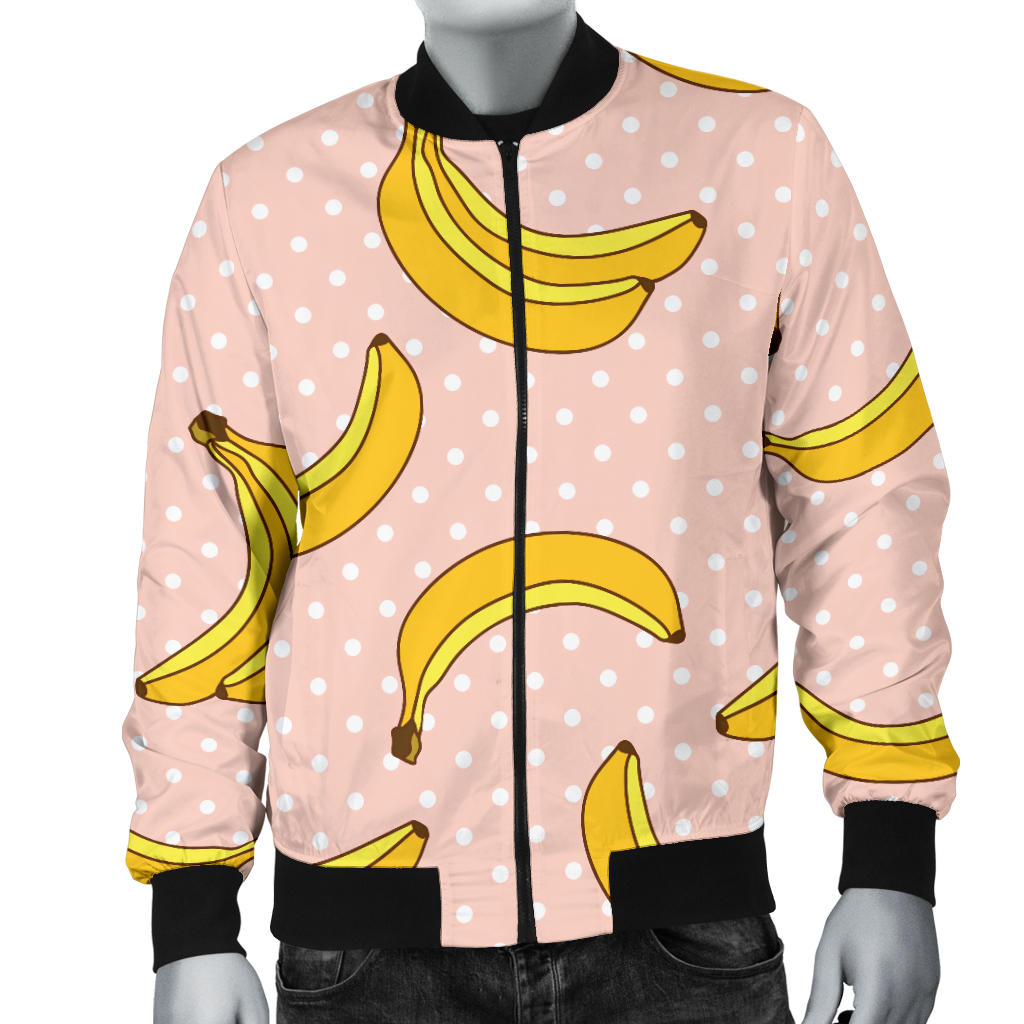 Banana Pattern Print Design BA06 Men Bomber Jacket