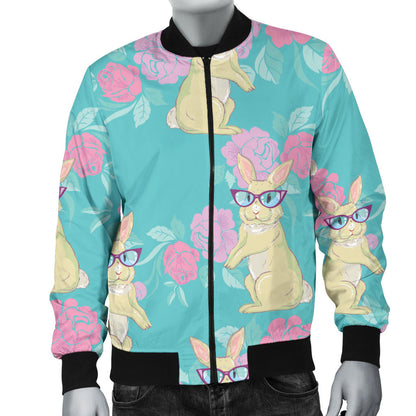 Rabbit Pattern Print Design RB05 Men Bomber Jacket