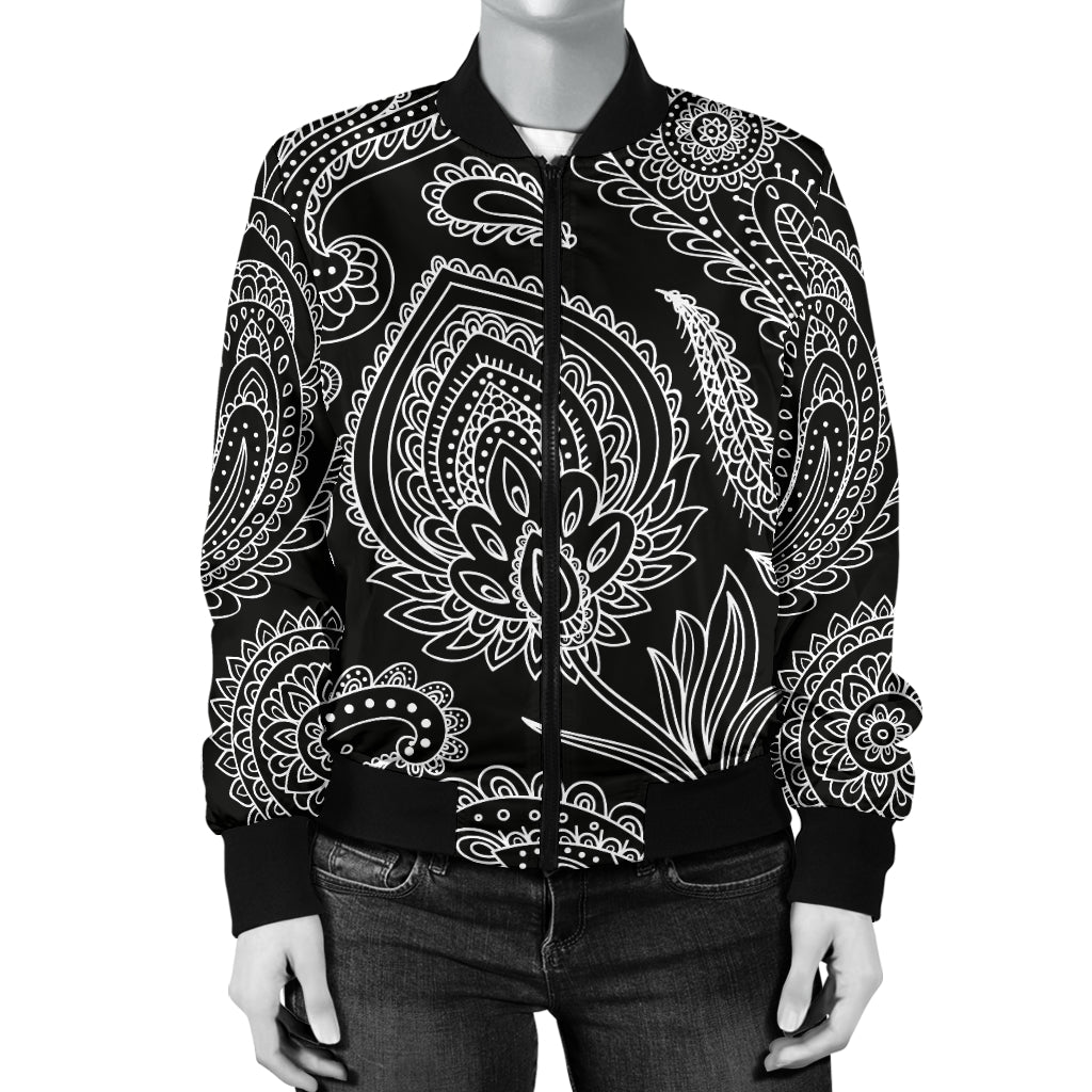 Paisley Pattern Print Design A04 Women's Bomber Jacket